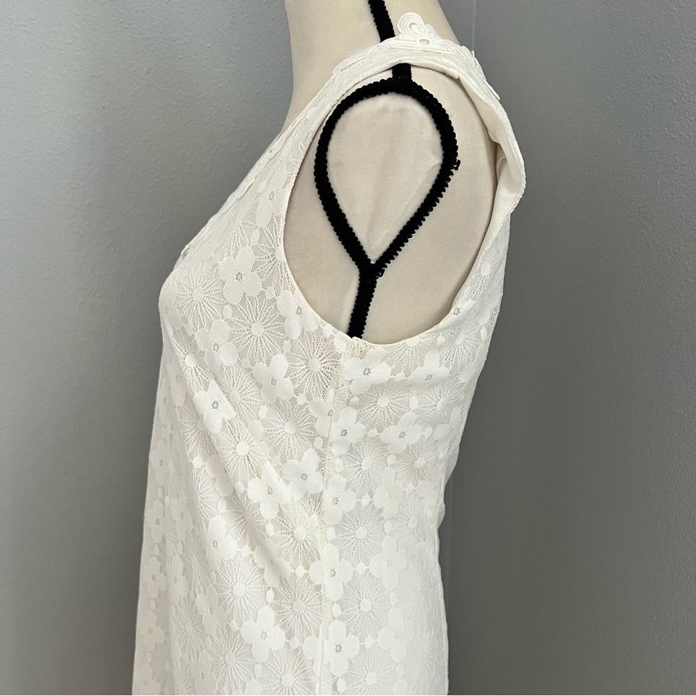 London Times White Midi Dress with Lace Trim - Picture 5 of 13